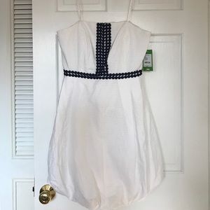 Lilly Pulitzer White/Navy Bubble hem dress