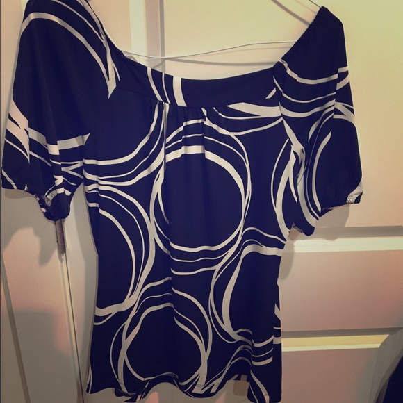 Black and white career blouse