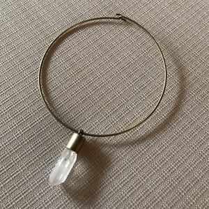 Brass necklace with gemstone