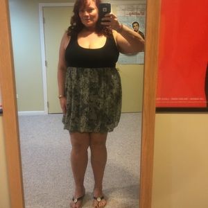 Tank dress with a gathered bottom