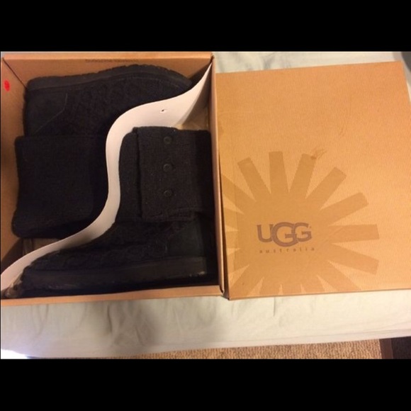 UGG black tall/short button boots