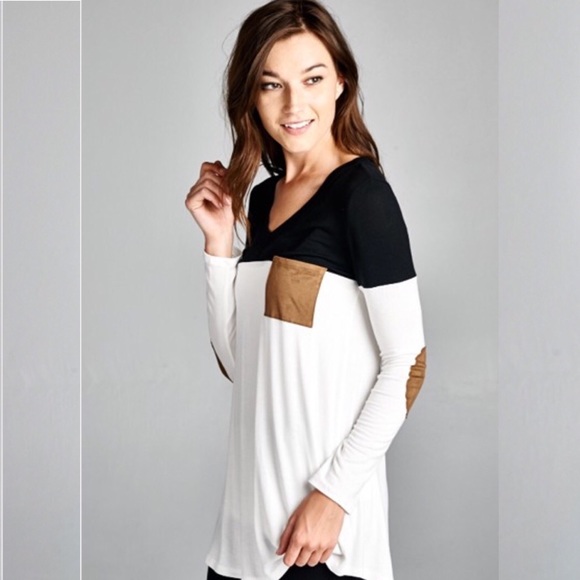 🎉SALE🎉 Mocha Suede Detail Top - Picture 4 of 4