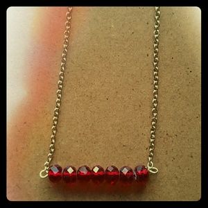Maroon Bar Necklace