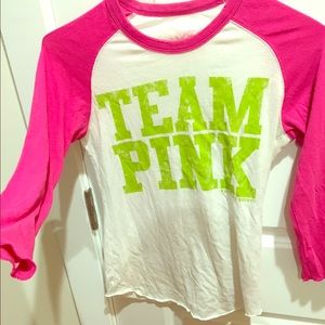 PINK 3/4 Baseball Tee