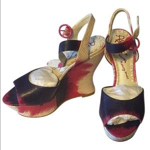 Alice and Olivia Jana rainbow wedges NIB