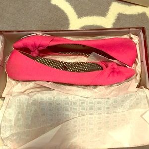 Pink Cloth Bow Flats