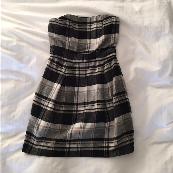 French Connection Strapless Mini Dress in Wool