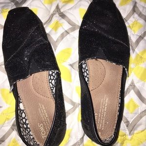 Black Glitter TOMS