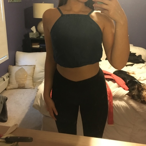 Express denim crop top
