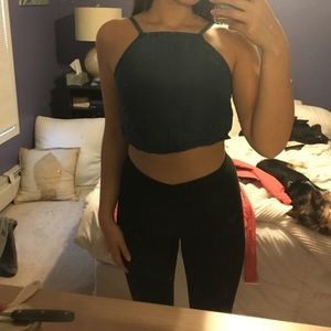 Express denim crop top