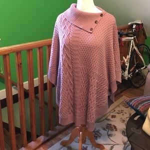Talbots mauve sweater cape