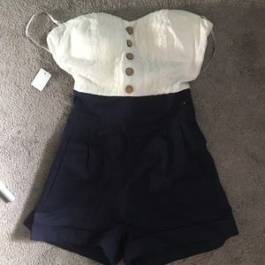 Strapless romper