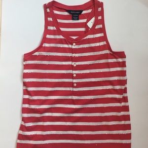NEW with tags RALPH LAUREN red and white top