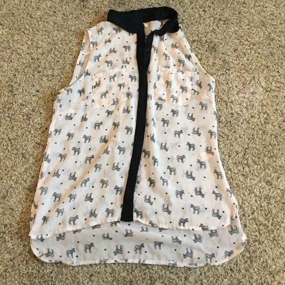 Light pink and black shear blouse