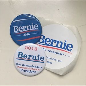 Bernie Sanders Pins + Sticker