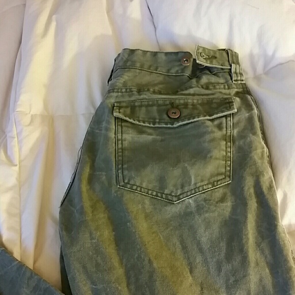 Men's olive green twill jeans Size 32