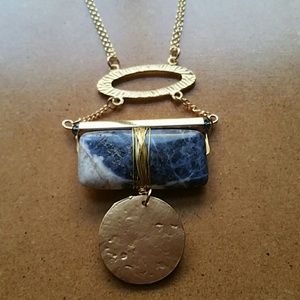 Wire Wrapped Lapis Stone Necklace