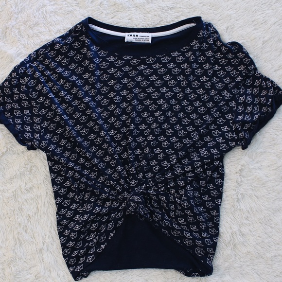 Zara navy blue loose shirt