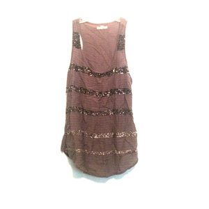 Grey sequin tank