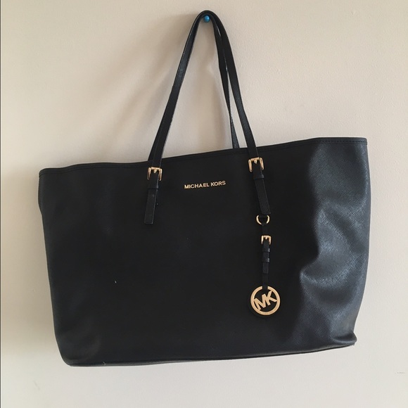 Black Michael Kors Jet Set Travel Tote