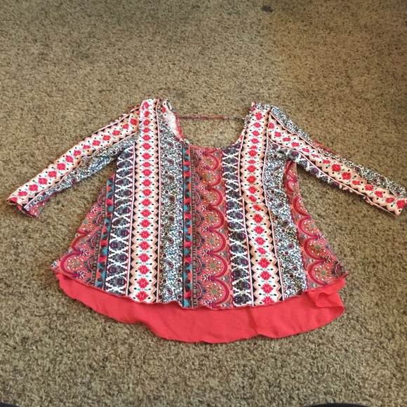 Shear and patterned blouse