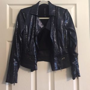Purple Sequin & Leather Walter Baker Jacket