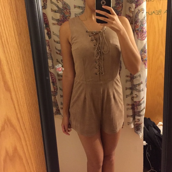 Suede effect romper
