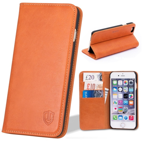 Accessories - NIB iPhone 6 Plus Leather Wallet Tan/Brown