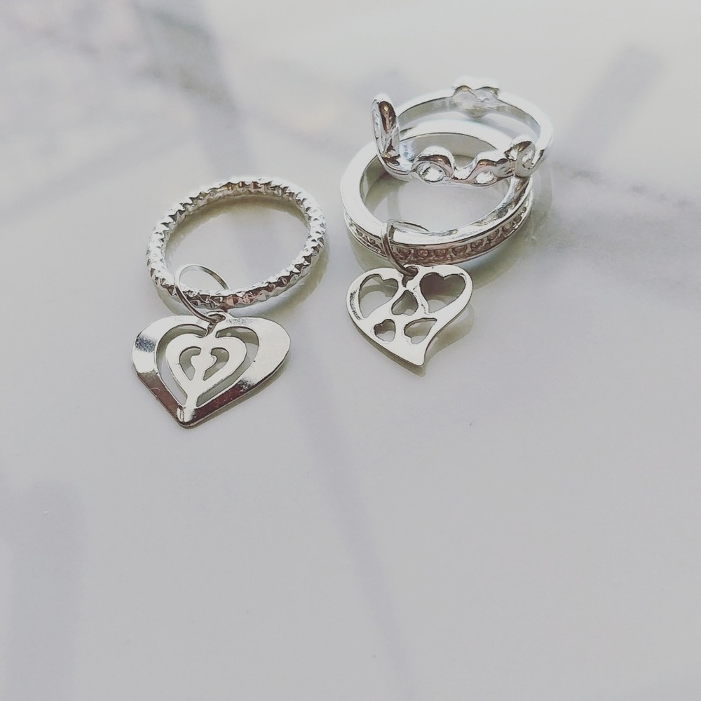 Dainty silver jewelry midi rings - Picture 2 of 2