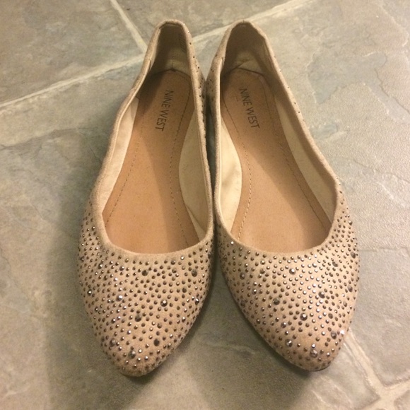 Blush studded flats