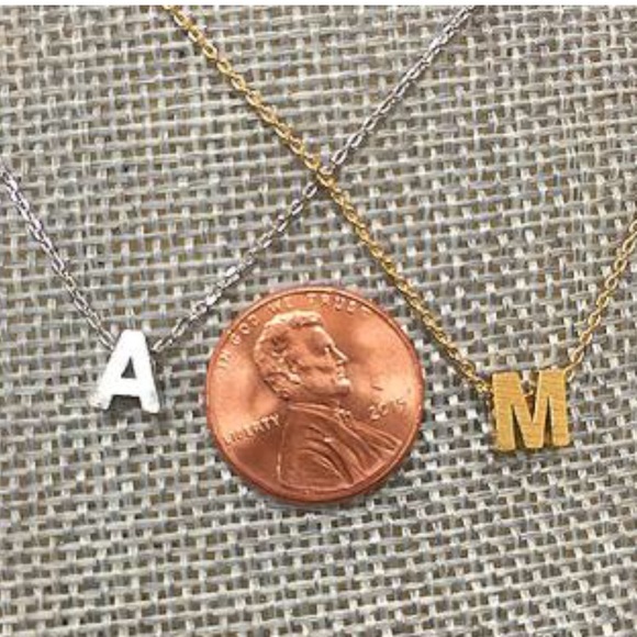 Lil' Block Letter Initial Necklaces Gold or Silver