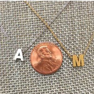 Lil' Block Letter Initial Necklaces Gold or Silver