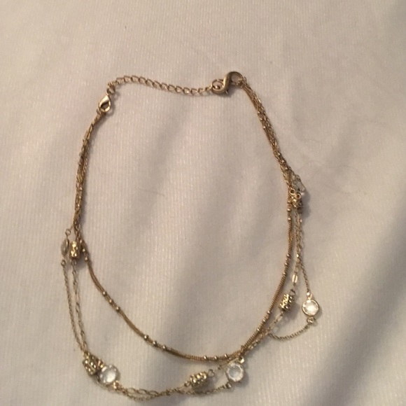Triple layer gold necklace