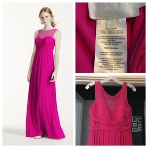 David's Bridal Long Dress with Illusion Neckline