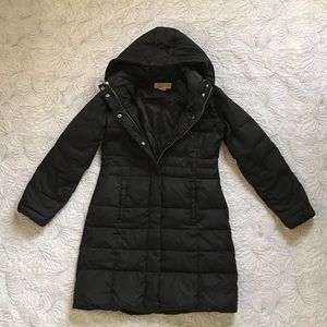 Michael Kors Black Hooded Puffer Coat Size Small