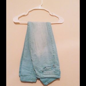 Teal low-rise jeans