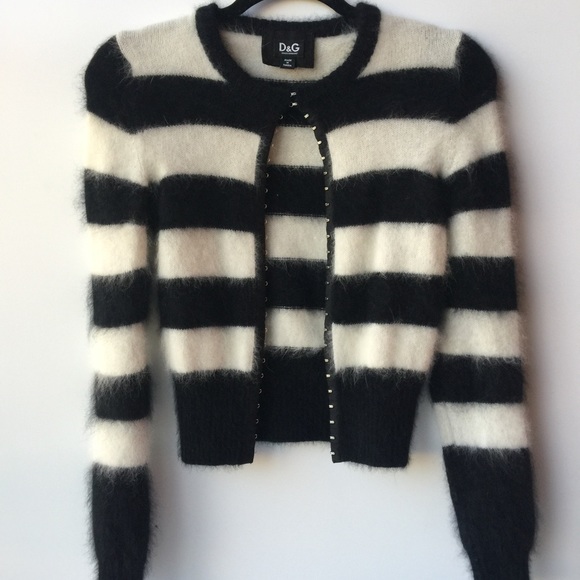 Dolce & Gabbana Striped Angora Cardigan XS