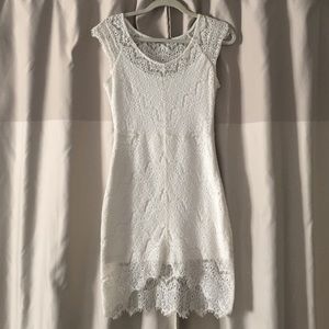 White Lace High-Low Dress