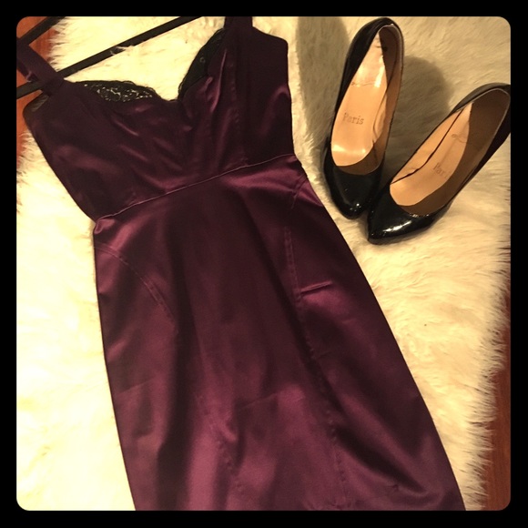 Satin Plum Bebe dress!