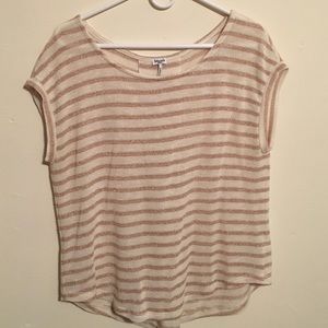 Splendid drape knit sweater, gold and white