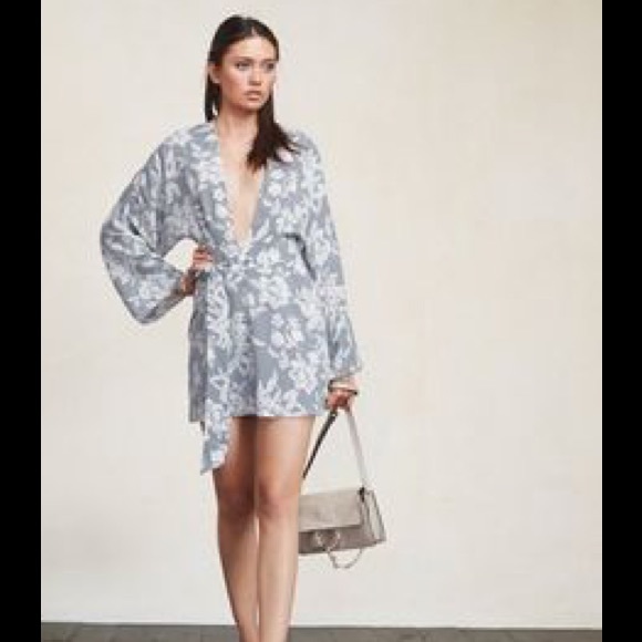 The Reformation Kimono Floral Mini Dress