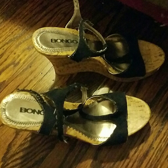 A pair of sandal wedges