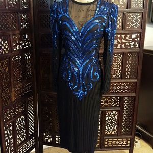Royal Blue sequined evening cocktail/evening dress