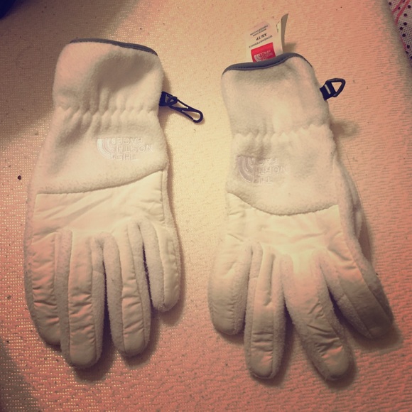 Northface white gloves