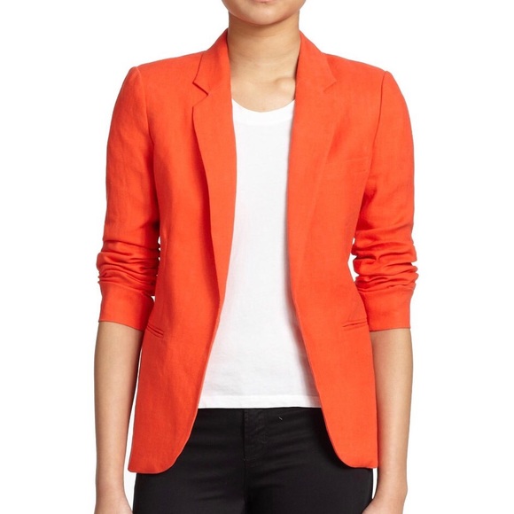❤SALE❤NWT Joie Red orange open front linen blazer