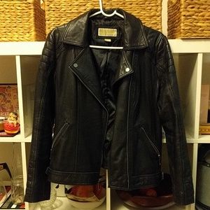 MICHAEL Michael Kors Leather Quilted Moto Jacket