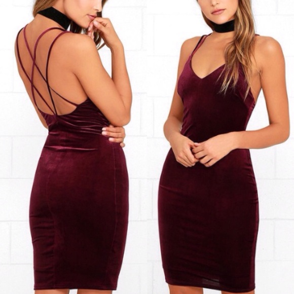 Reserved (Burgundy velvet dress)