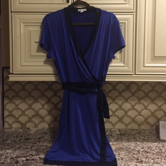 NY&Company Stretch Wrap Dress XL Indigo with Belt