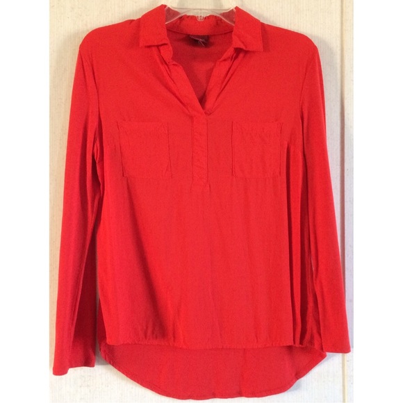 Merona Tops - Merona Red Mixed Media Popover Top