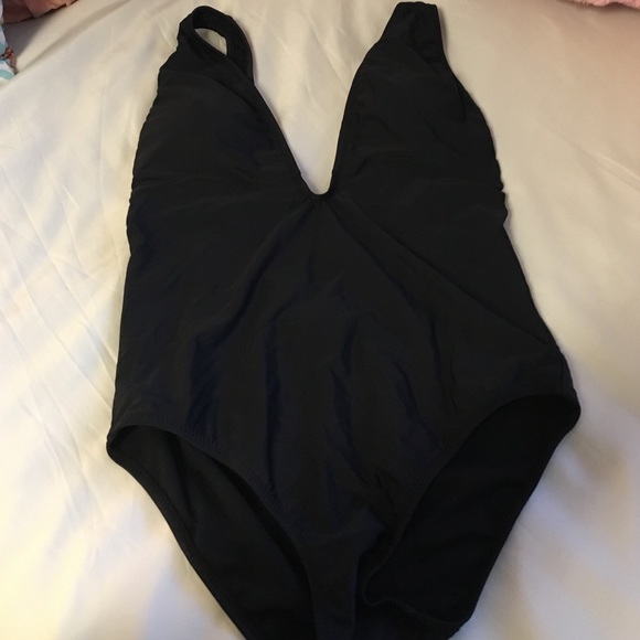 Zerca Women's High Cut One Piece Swimsuit Black